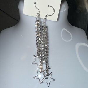 Silver Star Dangle Earrings
